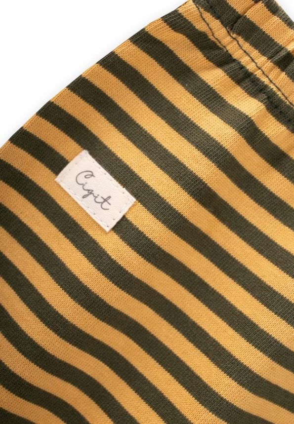 Striped Baby Pants 0-6 Months Mustard Olive