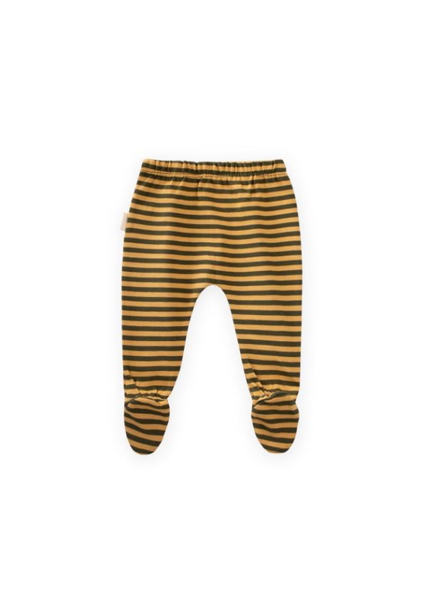 Striped Baby Pants 0-6 Months Mustard Olive