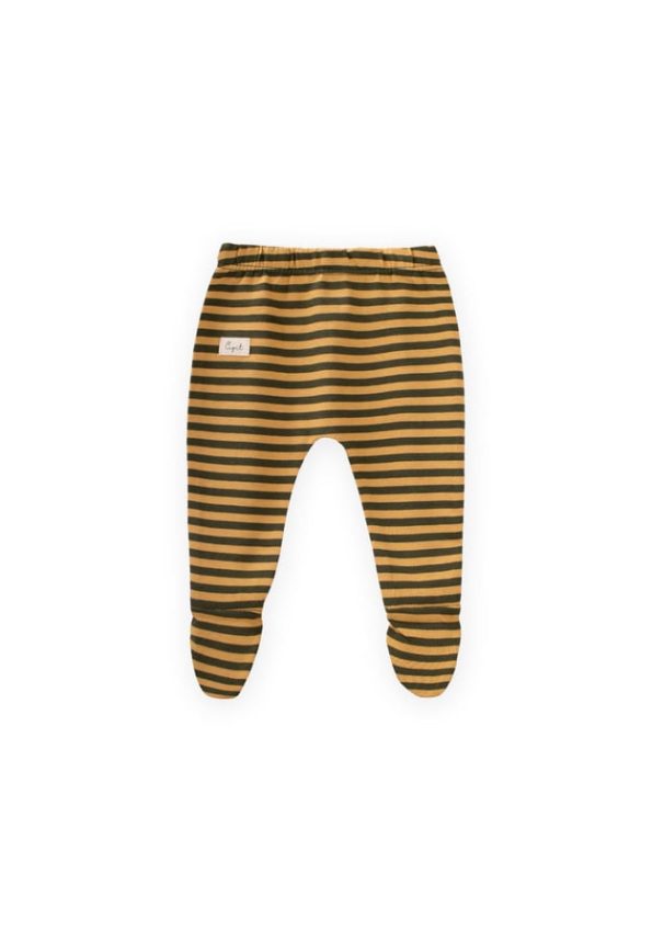 Striped Baby Pants 0-6 Months Mustard Olive