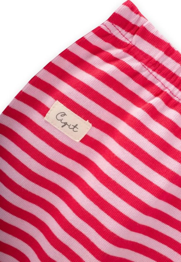 Baby Pants with Feet 0-6 Months Pink Coral Striped