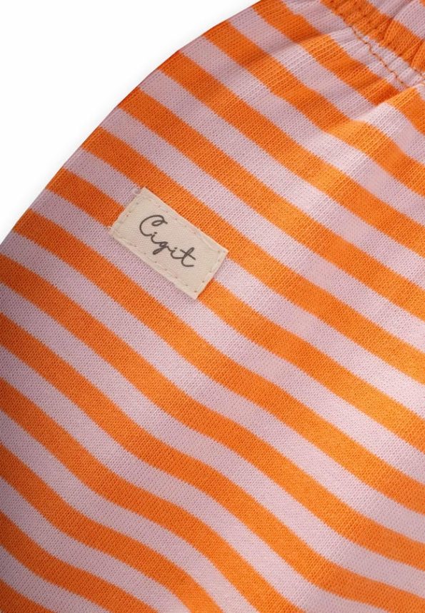 Baby Pants with Feet 0-6 Months Dusty Peach Striped