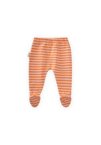 Baby Pants with Feet 0-6 Months Dusty Peach Striped