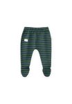 Striped Baby Pants with Feet 0-6 Months in Olive Navy