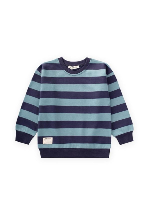 Striped Knit Sweatshirt for Kids 2-12 Years Mint Navy