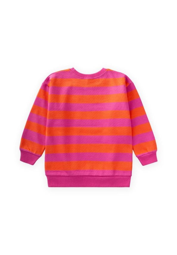 Striped Knit Sweatshirt for Ages 2-12 Orange Fuchsia