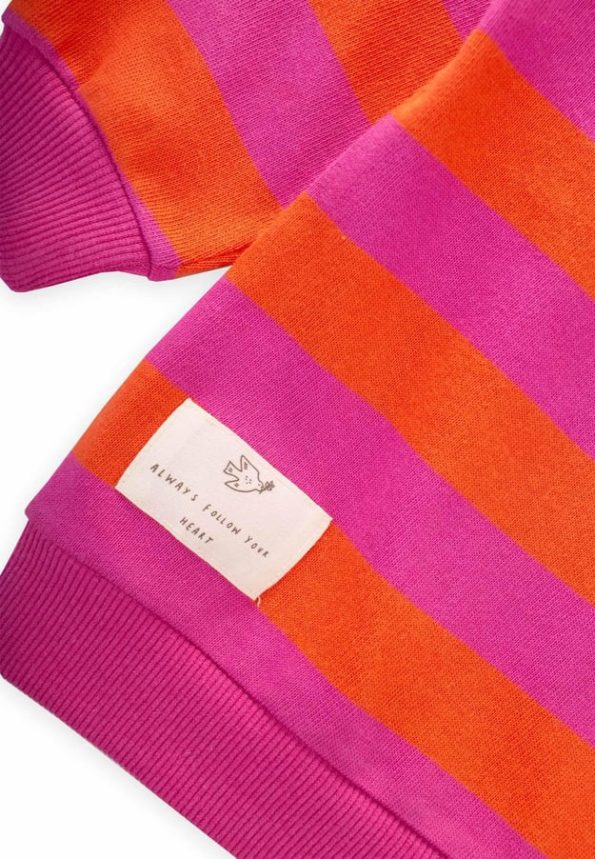 Striped Knit Sweatshirt for Ages 2-12 Orange Fuchsia
