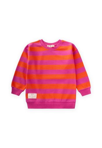 Striped Knit Sweatshirt for Ages 2-12 Orange Fuchsia