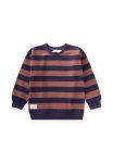 Striped Knit Sweatshirt for Ages 2-12 Navy Brown