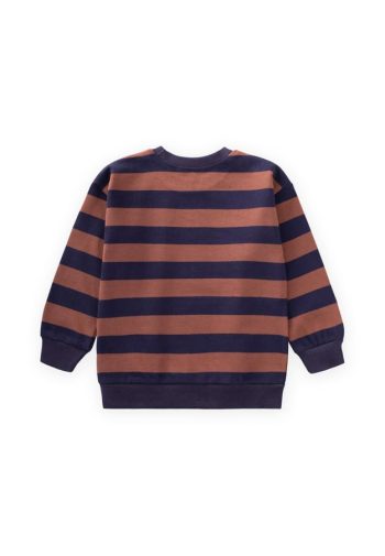 Striped Knit Sweatshirt for Ages 2-12 Navy Brown