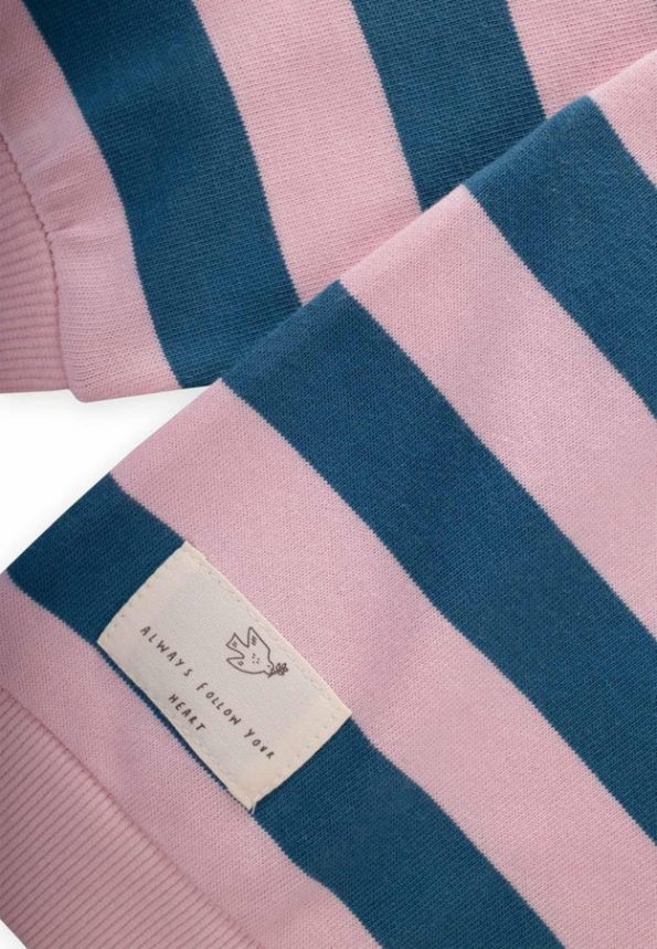 Striped Knit Sweatshirt for Ages 2-12 in Blue and Powder Pink
