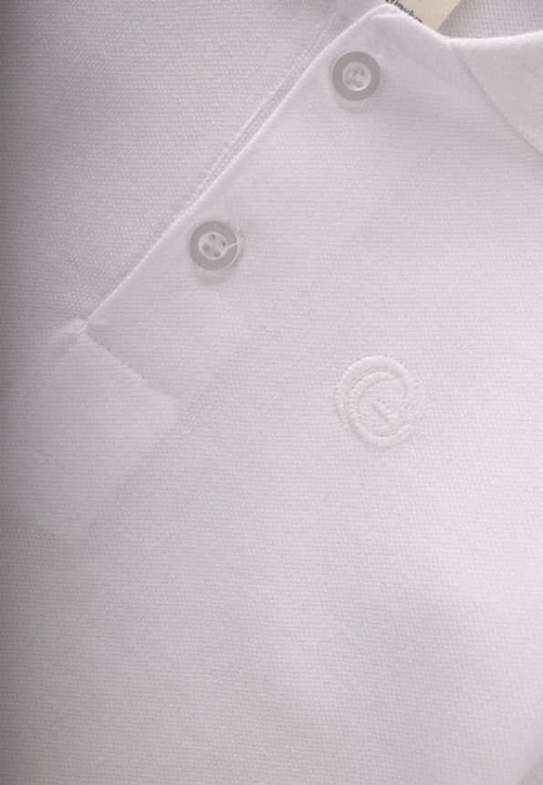 Long Sleeve Polo Collar T-Shirt for Ages 2-14 Off-White