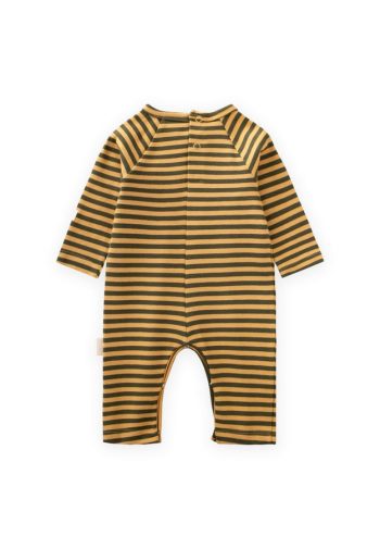 Striped Knit Jumpsuit for Ages 0-3 Mustard Olive