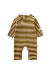 Striped Knit Jumpsuit for Ages 0-3 Mustard Olive