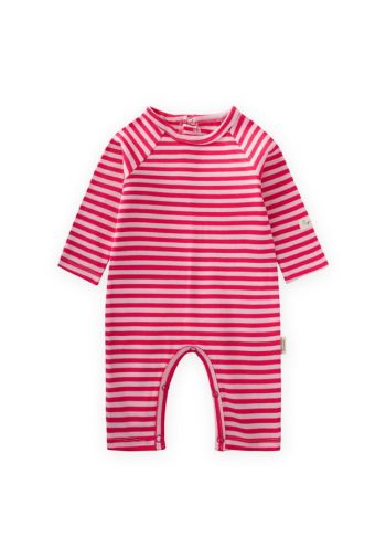 Striped Knit Romper 0-3 Years Blush Coral