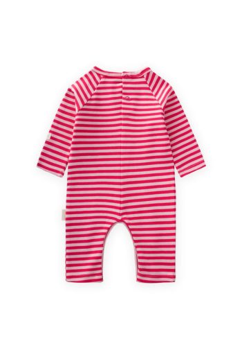 Striped Knit Romper 0-3 Years Blush Coral