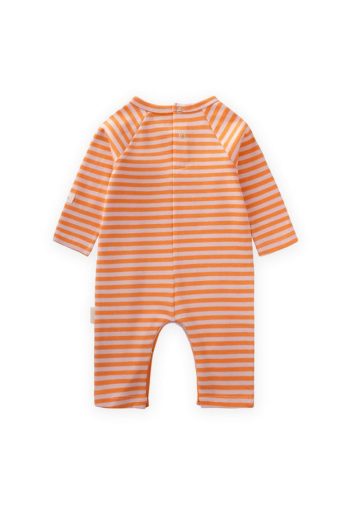 Striped Knit Romper 0-3 Years Peach Pink