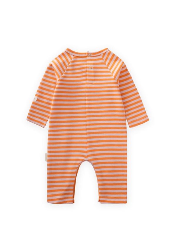Striped Knit Romper 0-3 Years Peach Pink