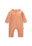 Striped Knit Romper 0-3 Years Peach Pink