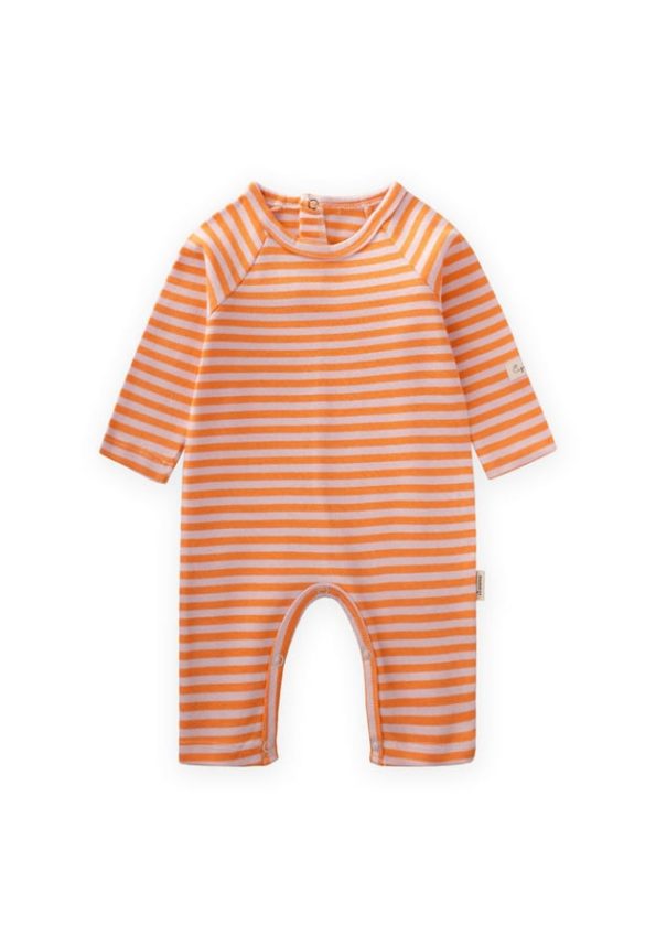 Striped Knit Romper 0-3 Years Peach Pink