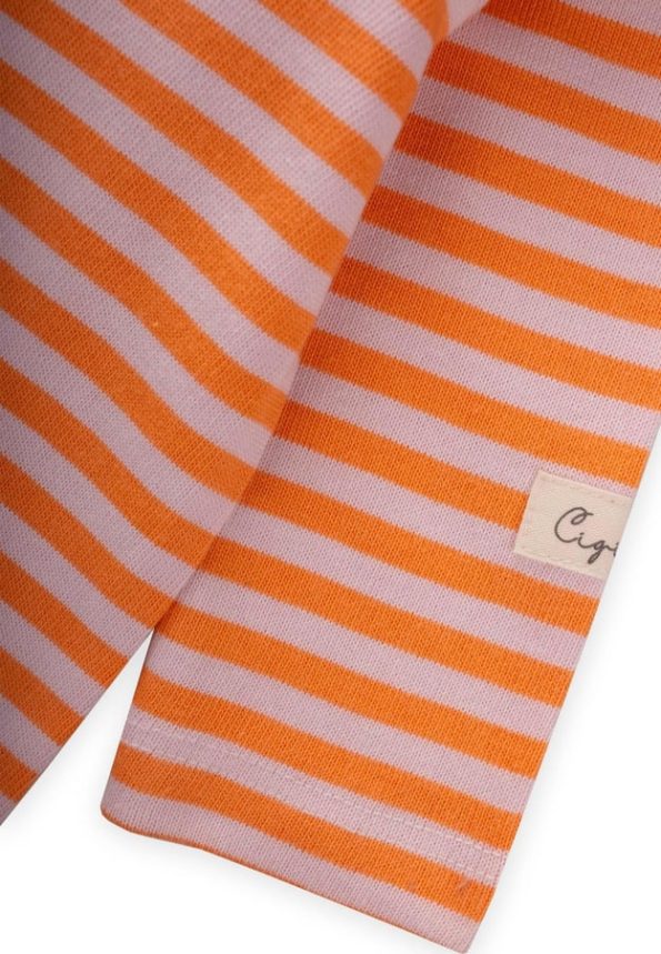 Striped Knit Romper 0-3 Years Peach Pink