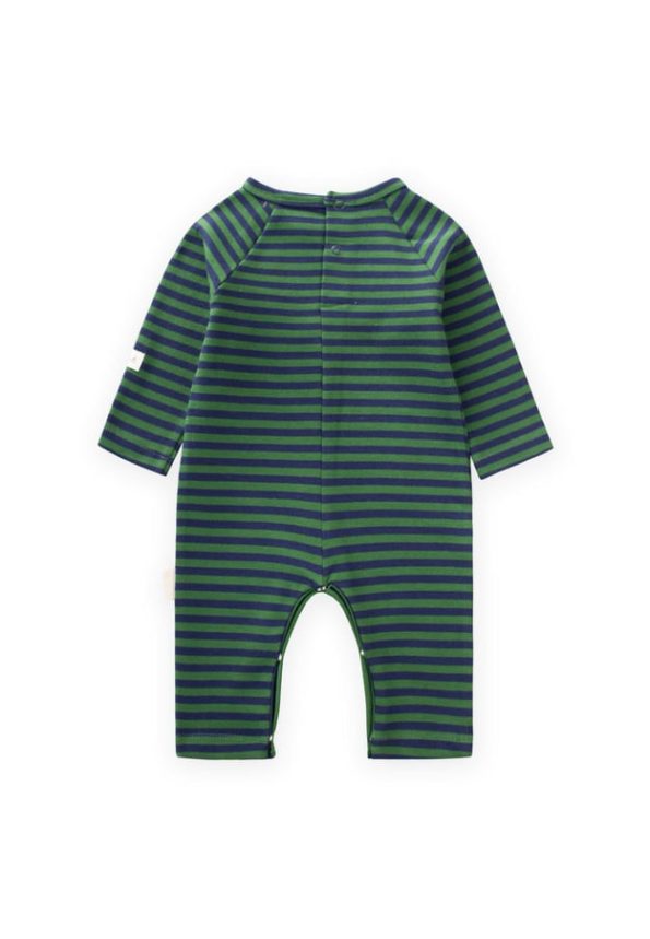 Striped Knit Jumpsuit for Ages 0-3 in Khaki and Navy
