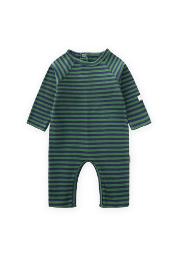 Striped Knit Jumpsuit for Ages 0-3 in Khaki and Navy