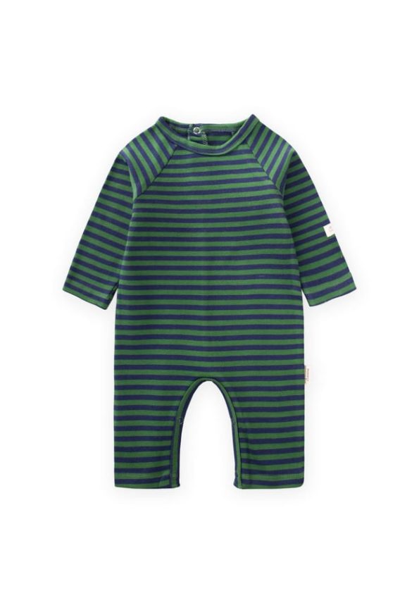 Striped Knit Jumpsuit for Ages 0-3 in Khaki and Navy