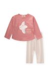Long Sleeve Printed T-Shirt Set for Ages 1-5 in Pink