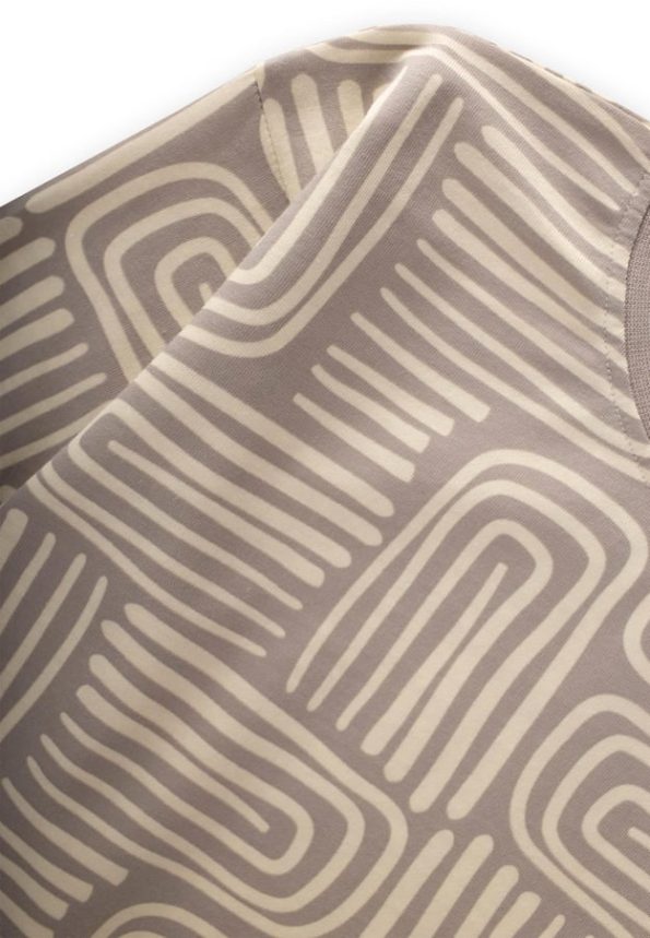 Long Sleeve Patterned T-Shirt for Ages 3-12 Beige