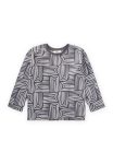 Long Sleeve Patterned T-Shirt for Ages 3-12 - Anthracite