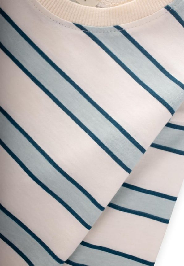Striped Long Sleeve T-Shirt Set for Ages 2-12 in Blue and Navy