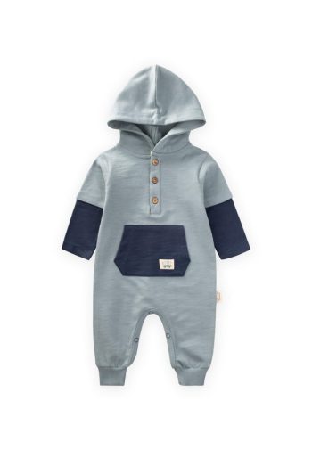 Mint Green Jumpsuit with Garnish Details for Ages 0-3