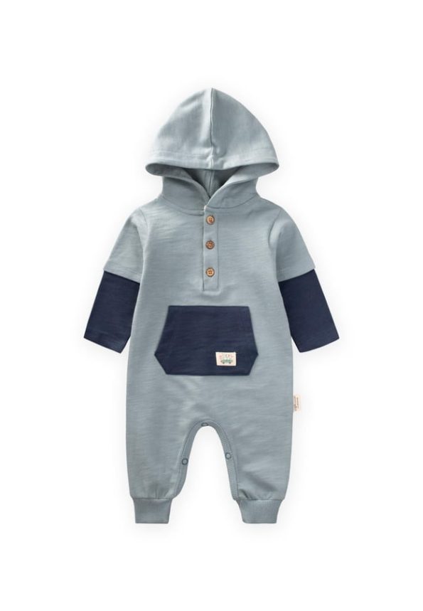Mint Green Jumpsuit with Garnish Details for Ages 0-3