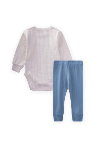 Car Embroidered Bodysuit Set for 0-3 Years Off-White