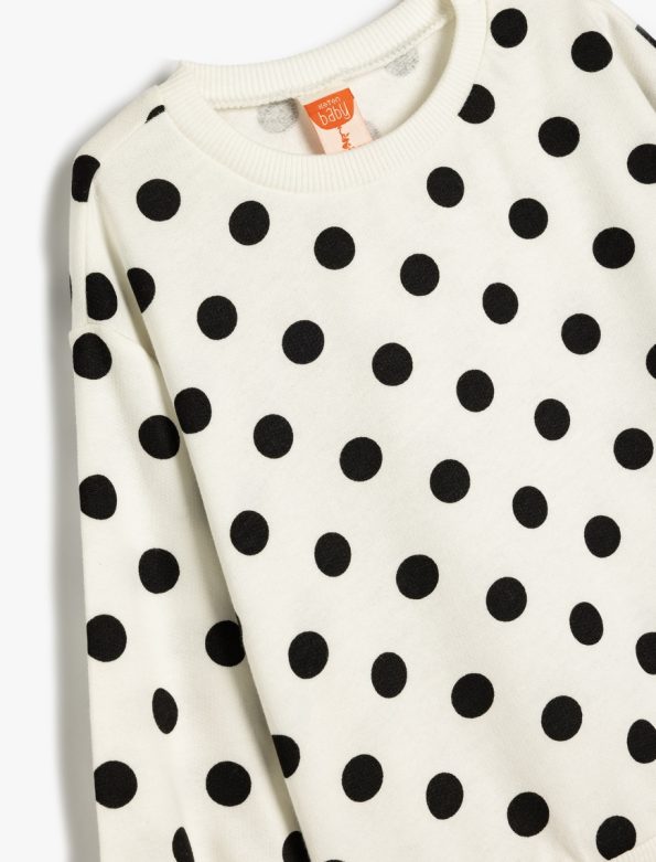 Girls' Cotton Long Sleeve Crew Neck Sweatshirt with Print