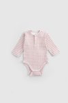 Adjustable Snaps Modal Baby Bodysuit Long Sleeve Pink