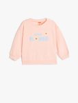 Girls' Long Sleeve Floral Print Cotton Sweatshirt