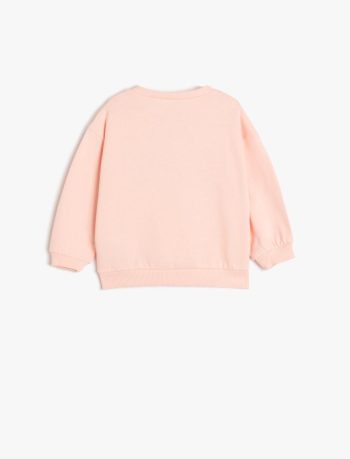 Girls' Long Sleeve Floral Print Cotton Sweatshirt