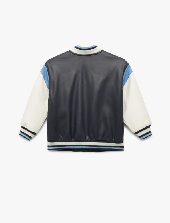Baby Boy Color Block Bomber Varsity Jacket