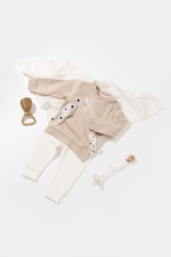 Baby Cotton Giraffe Print Sweatshirt and Jogger Set