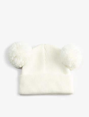 Girls' Pom-Pom Knit Beanie