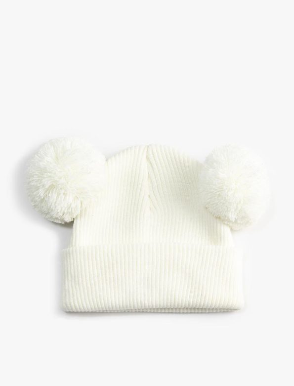 Girls' Pom-Pom Knit Beanie