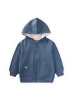 Hooded Zip-Up Cardigan for Ages 1-14 Indigo Blue