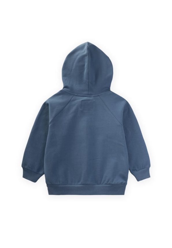 Hooded Zip-Up Cardigan for Ages 1-14 Indigo Blue