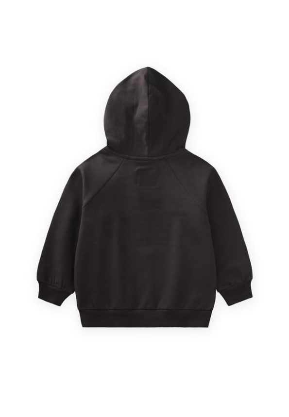 Hooded Zip-Up Cardigan for Ages 1-14 in Black