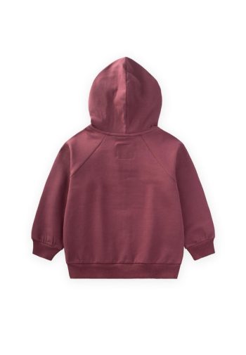 Hooded Zippered Cardigan for Ages 1-14 in Plum