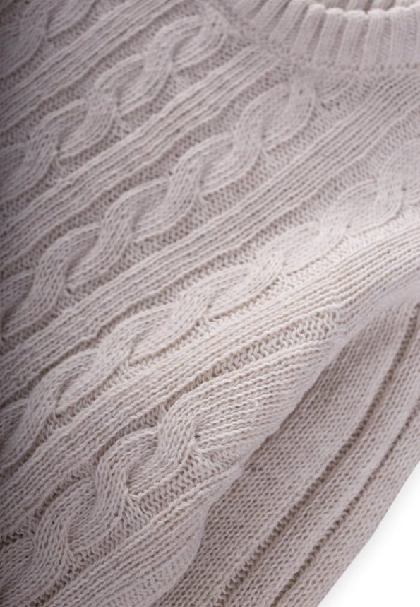 Braided Knit Sweater for Ages 1-8 in Beige