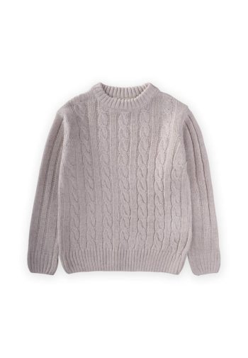 Braided Knit Sweater for Ages 1-8 in Beige