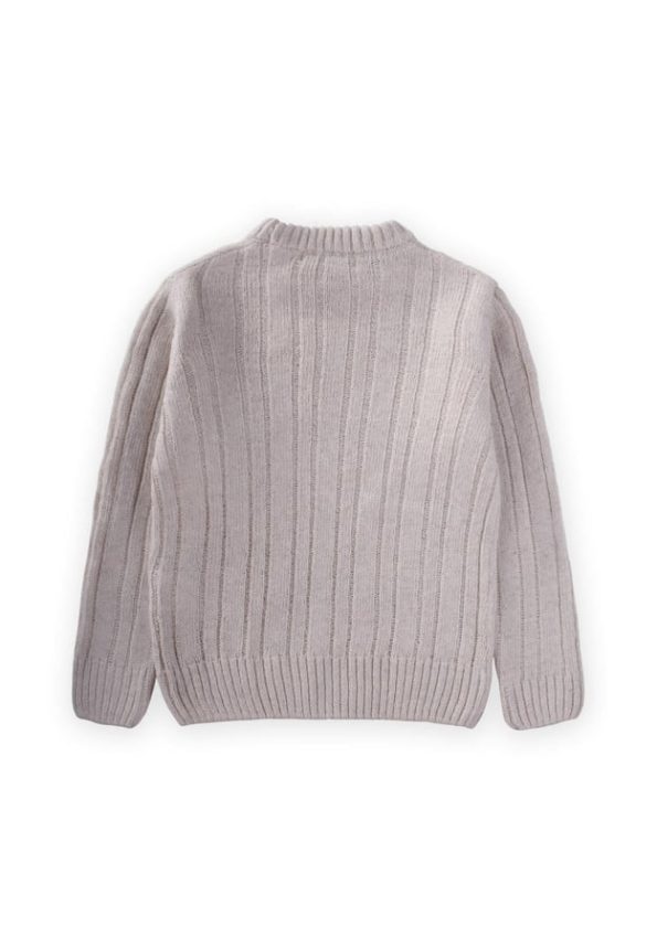 Braided Knit Sweater for Ages 1-8 in Beige