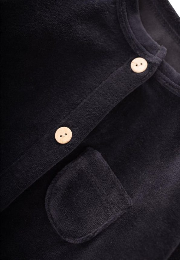 Velvet Romper 0-3 Years Charcoal